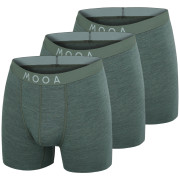 Calzoncillos bóxer para hombre MOOA MerinoSilk 4in 3-pack verde green melange