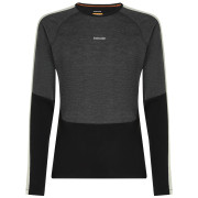 Camiseta funcional de hombre Icebreaker Men Merino 200 Oasis+ LS Crewe gris/negro Blk/Jtht/Und/Cb
