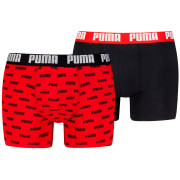 Calzoncillos bóxer para hombre Puma Everyday Aop Print Boxer 2P negro/rojo Red / Black