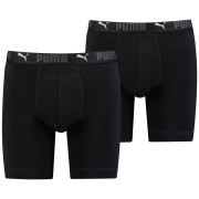 Calzoncillos bóxer para hombre Puma Sport Cotton Long Boxers 2P negro Black