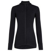 Sudadera funcional de mujer Icebreaker Women Merino Blend 200 RealFleece™ Descender LS Zip Hoodie negro Black