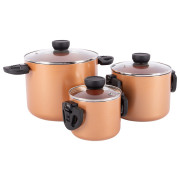 Juego de ollas Bo-Camp Slauson 3 pcs rosa/negro Bronz