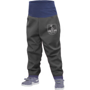 Pantalones sin aislamiento térmico para bebés Unuo Softshell gris oscuro