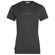 Camiseta de mujer Icebreaker Women Merino 150 Tech Lite SS Tee Sparkling Stars gris oscuro Obsidian