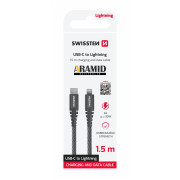 Cable de carga y datos Swissten Aramid Reinforced USB-C/Lightning 1,5 m