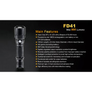 Juego de linterna led Fenix FD41 + 2600 mAh Aku s USB Feni