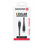 Cable de carga y datos Swissten Kevlar USB-C/USB-C 1,5 m