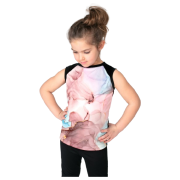 Camiseta sin mangas para niños Drexiss Full Marble Coolmax rosa/negro