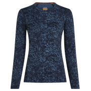 Camiseta funcional de mujer Icebreaker Women M 200 Oasis LS Crewe Moss BloomAOP azul/negro Midnvy/Dawn/Aop