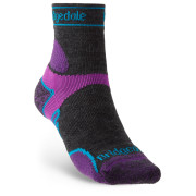 Calcetines de mujer Bridgedale LW T2 MS 3/4 Crew Women's negro/violeta Charcoal/Purple/