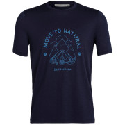 Camiseta de hombre Icebreaker Men Tech Lite II SS Tee Canopy Camper azul oscuro midnight navy