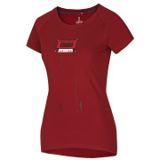 Camiseta de mujer Ocún Raglan T rojo Wine Merlot Tape