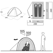 Tienda de campaña de senderismo Easy Camp Rondane 2