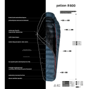 Saco de dormir de plumón Patizon R600 L (186-200 cm)