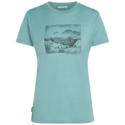 Camiseta de mujer Icebreaker Women Merino 150 Tech Lite SS Tee Terrain azul claro Hydro