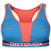 Sujetador deportivo Ortovox 185 Rock'N'Wool Sport Top azul oscuro Skyblue