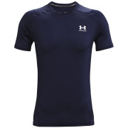 Camiseta de hombre Under Armour HG Armour Fitted SS azul oscuro MidnightNavy//White