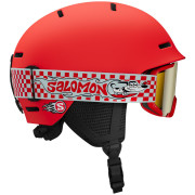 Casco de esquí para niños Salomon Player Combo rojo Cherry Tomato