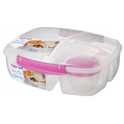 Caja de comida Sistema Triple Split Lunch 2L rosa