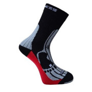 Calcetines Progress 8MB Merino negro/rojo Black/Gray/Red