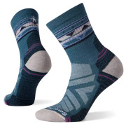 Calcetines de mujer Smartwool Hike Light Cushion Zig Zag Valley Mid Crew Socks azul/gris prussian blue