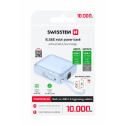 Batería externa Swissten Space 10000 mAh USB-C + Lightning azul modrá