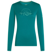 Camiseta funcional de mujer Icebreaker Women Merino 200 Oasis LS Crewe Sunrise Summit turquesa Tidal Teal