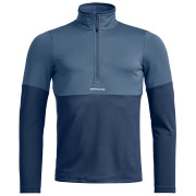 Sudadera de hombre Ortovox Fleece Light Zip Neck azul Blue Nunatak
