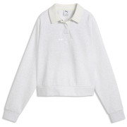 Sudadera de mujer Puma CLASS Relaxed Longsleeve Polo FL blanco White Glow Heather
