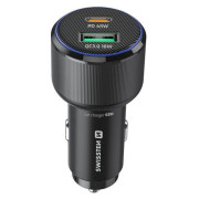 Adaptador Swissten Car Charger USB-C PD + USB-A, 63W + cabel USB-C / USB-C, 1 m