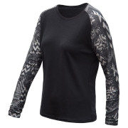 Dámské funkční triko s dlouhým rukávem Sensor Merino Blend Impress negro/gris černá/zebra