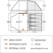 Tienda familiar Vango Beta 450XL CLR