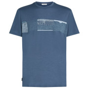Camiseta de hombre Icebreaker Men Merino 150 Tech Lite SS Tee Elevation Line azul Dawn