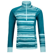 Camiseta funcional de mujer Ortovox W's 210 Supersoft Zip Neck azul PacificGreen