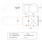 Carpa de autocaravana/furgoneta Vango Tailgate Hub Low