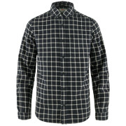 Camisa de hombre Fjällräven Övik Flannel Shirt M azul/blanco Dark Navy-Chalk White