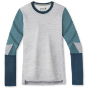 Camiseta funcional de mujer Smartwool W Intraknit Merino 200 Colorblock Crew gris/verde LightGrayHeather