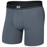 Calzoncillos bóxer para hombre Saxx Essential Cotton Boxer Brief Fly gris turbulence
