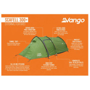 Tienda de campaña de senderismo Vango Scafell 300 Plus