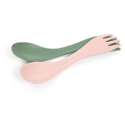 Cubierto para niños Light My Fire Spork Little 2-pack rosa/verde Sandygreen/Dustypink