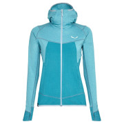 Sudadera de mujer Salewa Puez Hybrid PL W FZ azul claro OceanMelange