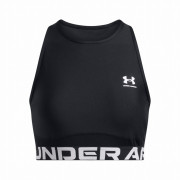 Top de mujer Under Armour HeatGear Rib Tank negro/blanco Black
