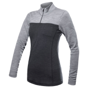 Camiseta funcional de mujer Sensor Merino Bold dl. rukáv zip gris anthracite/cool gray