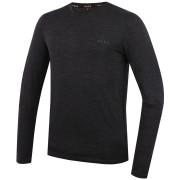 Camiseta de hombre MOOA MerinoSilk 160 long negro black melange