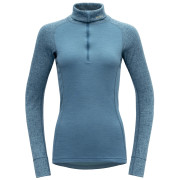 Camiseta funcional de mujer Devold Duo Active Merino 205 Z.Neck azul claro Moon