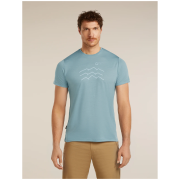 Camiseta funcional de hombre Icebreaker Merino Blend 125 Cool-Lite™ Sphere SS Tee Across the Peaks azul claro FLINT BLUE