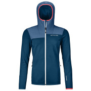 Sudadera de mujer Ortovox Fleece Plus Hoody W azul petrol blue