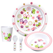 Vajilla infantil Brunner Butterfly 3+ blanco/rosa