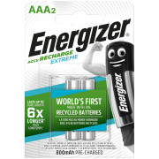 Baterías recargables Energizer AAA / HR03 - 800 mAh Extreme 2 pcs plata