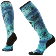 Calcetines de esquí Smartwool W Ski Targeted Cushion Topo Treasures Print OTC negro/azul NIGHTFALL BLUE